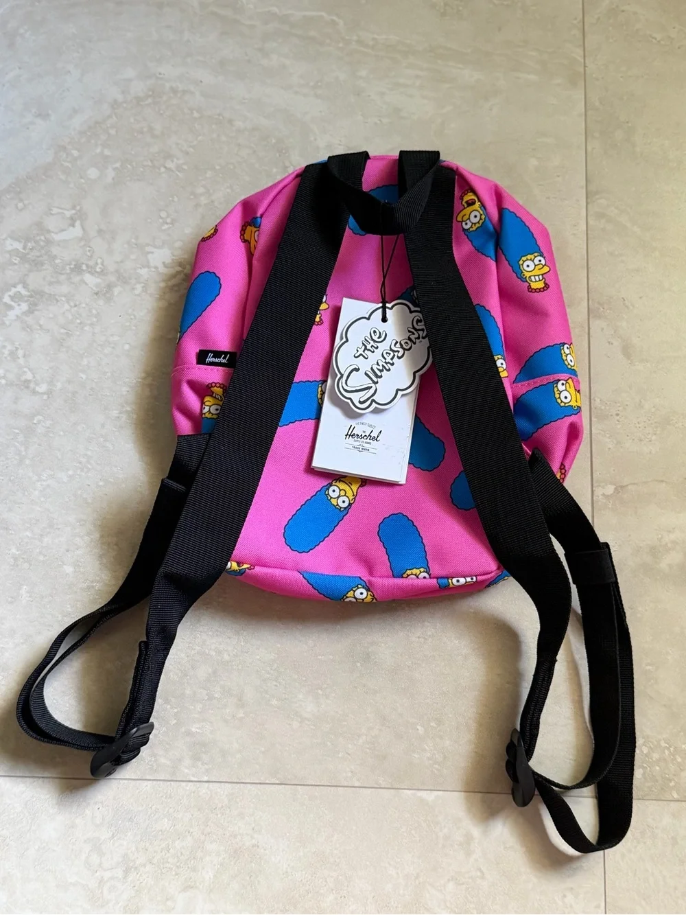 Herschel Supply Company Marge Simpson Pink Backpack with Blue Marge Pattern
